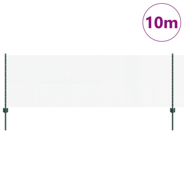 3336441_3.jpg vidaXL Zváraná drôtová ohrada s 5 U postami Zelená 0.8x10 m Oceľ – Obrázok 3
