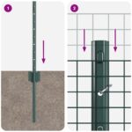 vidaXL Zelené zvárané pletivo  s 5 U stĺpikmi 0.8x10 m Oceľ – Obrázok 9