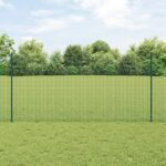 vidaXL Zelený zváraný drôtový plot  s 5 U stĺpmi 1.2x10 m z ocele