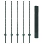 vidaXL Zelené zvárané drôtové oplotenie  so 5 U stĺpikmi 1.2x10 m Oceľ – Obrázok 4