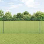 vidaXL Zváraný drôtený plot  so 5 U tyčami Zelený 1,4x10 m Oceľ