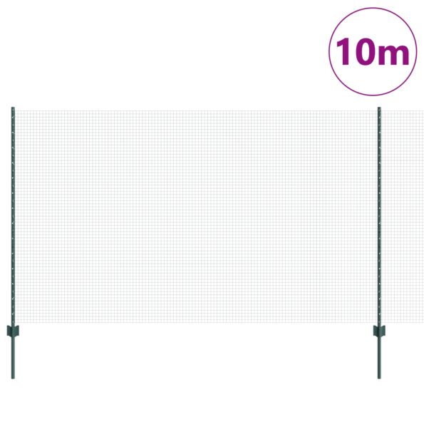 3336454_3.jpg vidaXL Zváraný drôtený plot  so 5 U tyčami Zelený 1,4x10 m Oceľ – Obrázok 3
