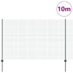 vidaXL Zváraný drôtený plot s 5 U stĺpikmi Zelená 1,5x10 m Oceľ – Obrázok 3