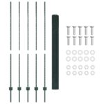 vidaXL Zváraný drôtový plot  s 5 U stĺpikmi Zelený 1.6x10 m Oceľ – Obrázok 5