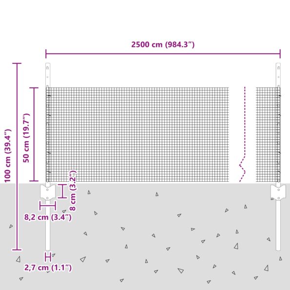 3336467_10.jpg vidaXL Zváraný drôtový plot  s 11 U stĺpikmi Zelený 0.5x25 m Oceľ – Obrázok 10