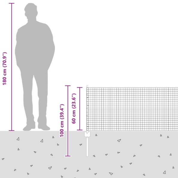vidaXL Zváraný drôtový plot  s 11 U stĺpikmi Zelený 0.6x25 m Oceľ – Obrázok 12