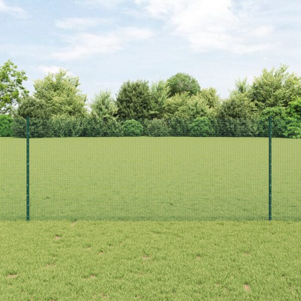 3336480_1.jpg vidaXL zváraný drôtený plot s 11 U stĺpikmi Zelený 1x25 m Oceľ – Obrázok 1