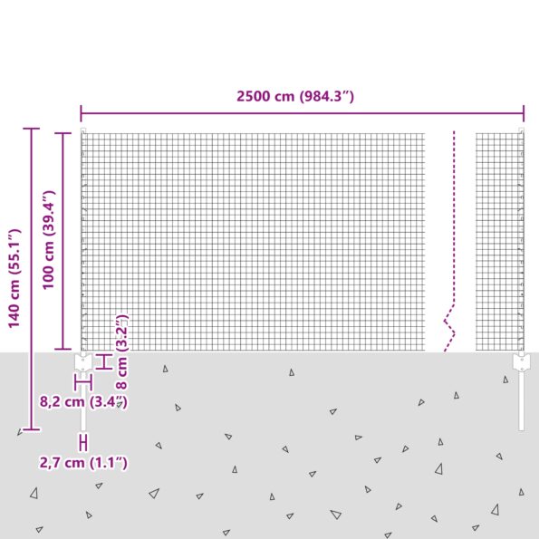 3336482_11.jpg vidaXL ŽiváXL zváraná drôtená ohrada s 11 U stĺpikmi Zelená 1x25 m Oceľ – Obrázok 11