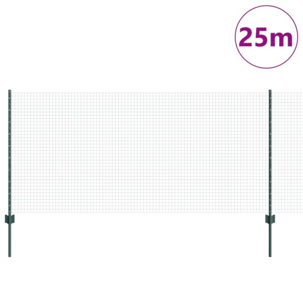 3336482_3.jpg vidaXL ŽiváXL zváraná drôtená ohrada s 11 U stĺpikmi Zelená 1x25 m Oceľ – Obrázok 3