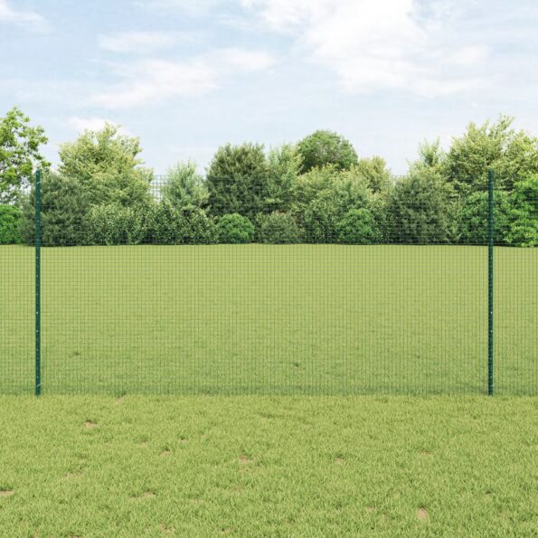 3336485_1.jpg vidaXL zváraný drôtový plot s 11 U stĺpikmi Zelený 1.2x25 m Oceľ – Obrázok 1