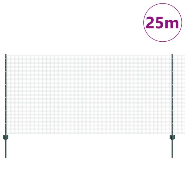 3336485_3.jpg vidaXL zváraný drôtový plot s 11 U stĺpikmi Zelený 1.2x25 m Oceľ – Obrázok 3