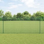vidaXL Zvarený drôtený plot  s 11 U stĺpikmi Zelený 1.4x25 m Oceľ