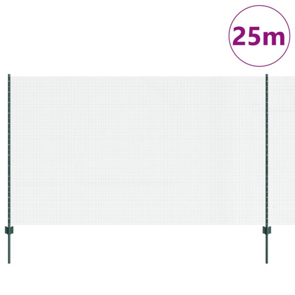 3336487_3.jpg vidaXL Zvarený drôtený plot  s 11 U stĺpikmi Zelený 1.4x25 m Oceľ – Obrázok 3