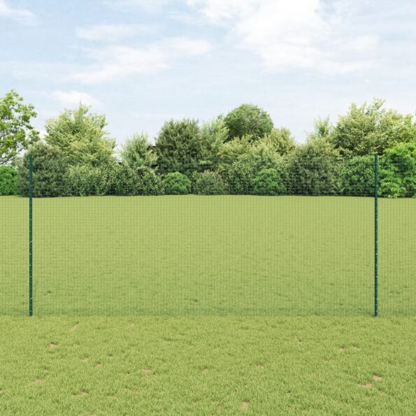 3336490_1.jpg vidaXL Zváraný drôtený plot  s 11 U stĺpikmi Zelený 1.4x25 m Oceľ – Obrázok 1