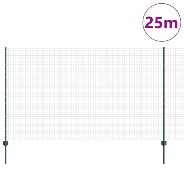 3336490_3.jpg vidaXL Zváraný drôtený plot  s 11 U stĺpikmi Zelený 1.4x25 m Oceľ – Obrázok 3