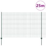 vidaXL Zváraný drôtový plot  s 11 U stĺpikmi Zelený 1.6x25 m Oceľ – Obrázok 3