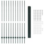 vidaXL Zváraný drôtový plot  s 11 U stĺpikmi Zelený 1.6x25 m Oceľ – Obrázok 5