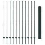 vidaXL zváraný drôtový plot s 11 U stĺpmi Zelený 1.6x25 m Oceľ – Obrázok 4