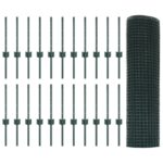 vidaXL Zelené zvárané drôtené oplotenie  s 22 U stĺpikmi 0.4x50 m – Obrázok 4