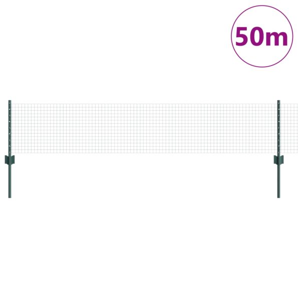 3336501_3.jpg vidaXL zvárané drôtené oplotenie s 22 U stojanmi zelené 0.4x50 m z ocele – Obrázok 3