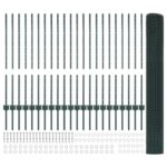 VidaXL zvarový drôtový plot s 22 U stĺpikmi, zelený 1x50 m, oceľ – Obrázok 5