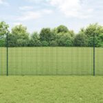 vidaXL Zváraný drôtový plot  s 22 U stĺpikmi Zelený 1.2x50 m Oceľ
