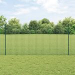 vidaXL Zvárané pletivo s 22 U stĺpikmi Zelené 1,2x50 m Oceľ