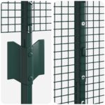 vidaXL Zvárané pletivo s 22 U stĺpikmi Zelené 1,2x50 m Oceľ – Obrázok 7