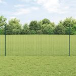 VidaXL zváraný drôtový plot s 22 U stĺpikmi zelený 1.2x50 m oceľ