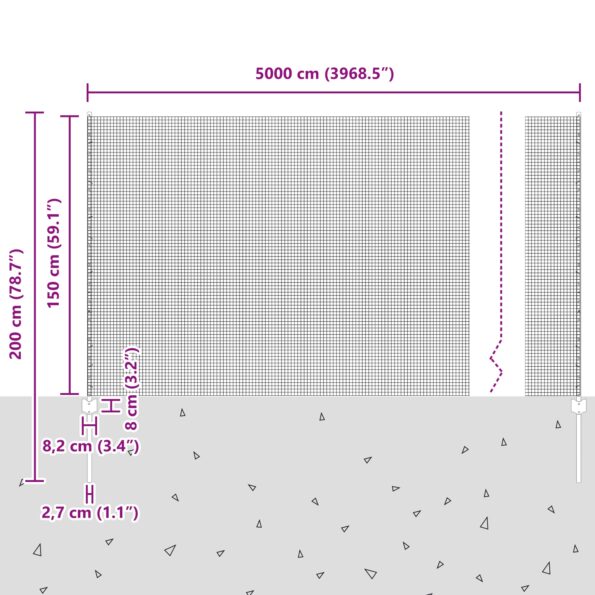 3336527_11.jpg vidaXL Zváraný pletivový plot  s 22 U stĺpikmi Zelený 1.5x50 m oceľ – Obrázok 11