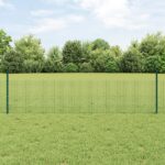 vidaXL zváraný drôtený plot s 44 U stĺpmi Zelená 0.5x100 m Oceľ