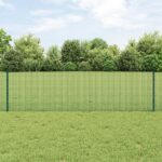 vidaXL Zváraný drôtový plot  so 44 U stĺpmi Zelený 0,6x100 m Oceľ