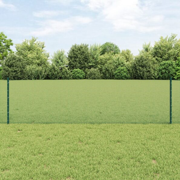 3336536_1.jpg vidaXL Zváraný drôtový plot  so 44 U stĺpmi Zelený 0,6x100 m Oceľ – Obrázok 1