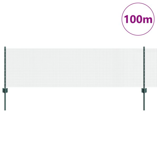 3336536_3.jpg vidaXL Zváraný drôtový plot  so 44 U stĺpmi Zelený 0,6x100 m Oceľ – Obrázok 3