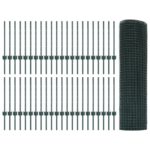 vidaXL Zváraný drôtový plot  so 44 U stĺpmi Zelený 0,6x100 m Oceľ – Obrázok 4