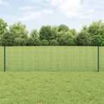 vidaXL zvárané drôtové oplotenie s 44 U stĺpikmi Zelené 0.6x100 m Oceľ