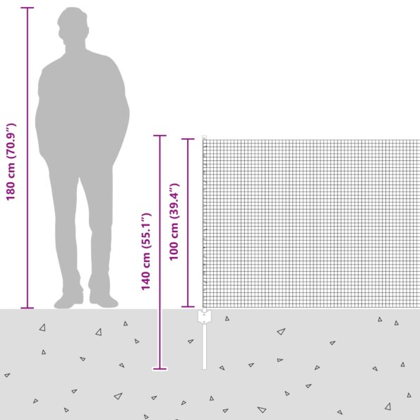 vidaXL Zváraný drôtený plot  s 44 U stĺpikmi Zelený 1x100 m Oceľ – Obrázok 12