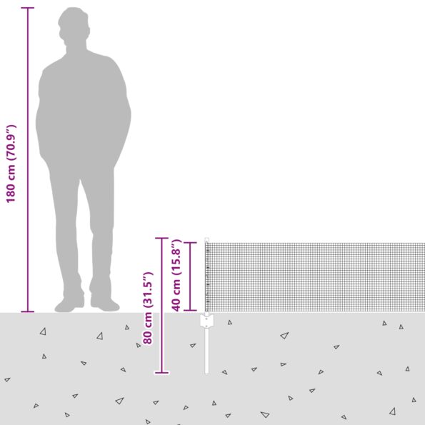 vidaXL Zvárané drôtené oplocenie  s 5 U stĺpmi Sivé 0.4 x 10 m Oceľ – Obrázok 11