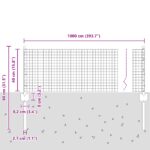 vidaXL zvarený drôtový plot s 5 U stĺpikmi sivý 0.4x10 m oceľový – Obrázok 8