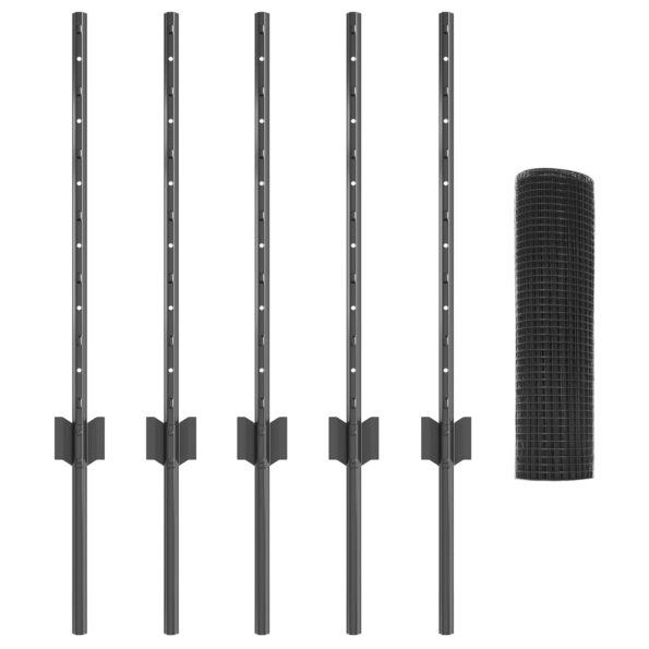 3336553_4.jpg vidaXL Set kuracieho pletiva Set 2 Sivý Pozinkovaný kov – Obrázok 4