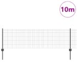 vidaXL Súprava zváraného drôteného plotu  so 5 U stĺpikmi Sivá 0.6x10 m Oceľ – Obrázok 3