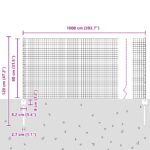 vidaXL Sivý zváraný drôtený plot s 5 U stĺpikmi 0.8x10 m z ocele – Obrázok 10