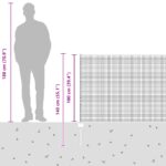 vidaXL Kurníkový plot Súprava 2 Sivý Kov 10 x 1 m Trvácny Sivý plot – Obrázok 13