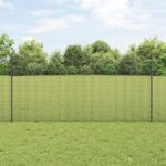 vidaXL Pripnutý drôtový plot  s 10 U stĺpikmi Sivá 1.2x10 m Oceľ