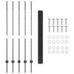 vidaXL Vonkajší zváraný drôtový plot  so 10 U stĺpikmi sivý 1.4x10 m z ocele – Obrázok 5