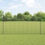 vidaXL Sivý zváraný drôtený plot s 10 U stĺpikmi 1.5x10 m z ocele