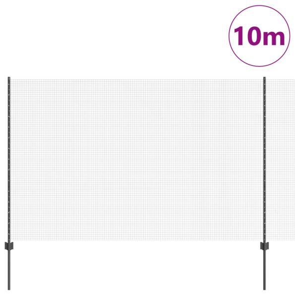 3336575_3.jpg vidaXL Sivý zváraný drôtený plot s 10 U stĺpikmi 1.5x10 m z ocele – Obrázok 3