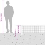vidaXL Zváraný drôtový plot s 11 U stĺpikmi Sivý 0.4x25 m Oceľ – Obrázok 12