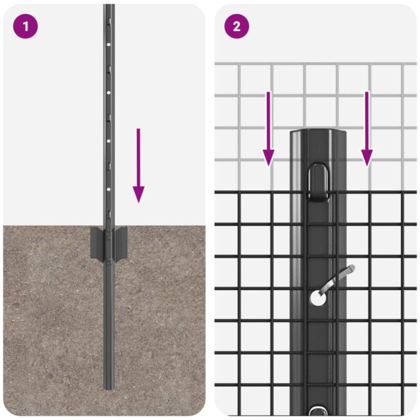 vidaXL Záhradný plot Sada 2 Sivá Pozinkovaná oceľ 25 x 0.5 m rolka – Obrázok 9