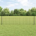 vidaXL Kurínová sieťovina Súprava 2 ks Sivá Oceľ, PVC 25 x 0.5 m